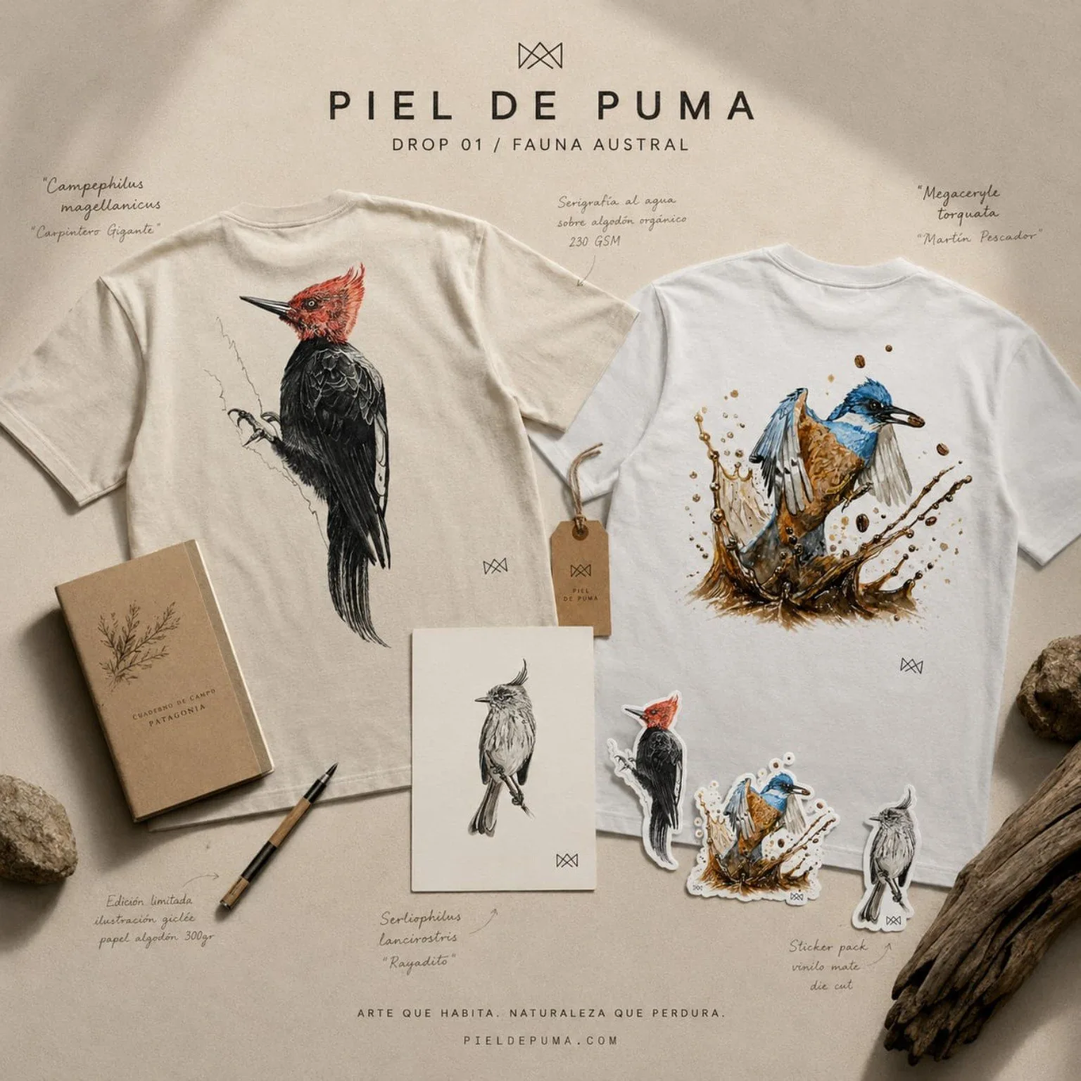 Ilustración inspirada en la fauna austral